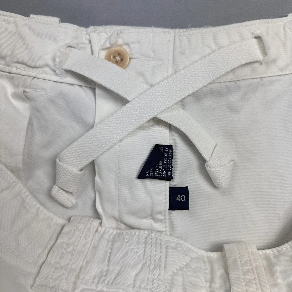 Vintage Polo Ralph Lauren Men Chino Shorts‎ 40 Waist White Distressed Coastal